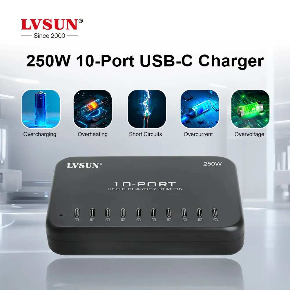 Protecciones de la LVSUN LS-10U24C-250: sobrecarga, sobrecalentamiento, cortocircuito, sobrecorriente y sobretensión
