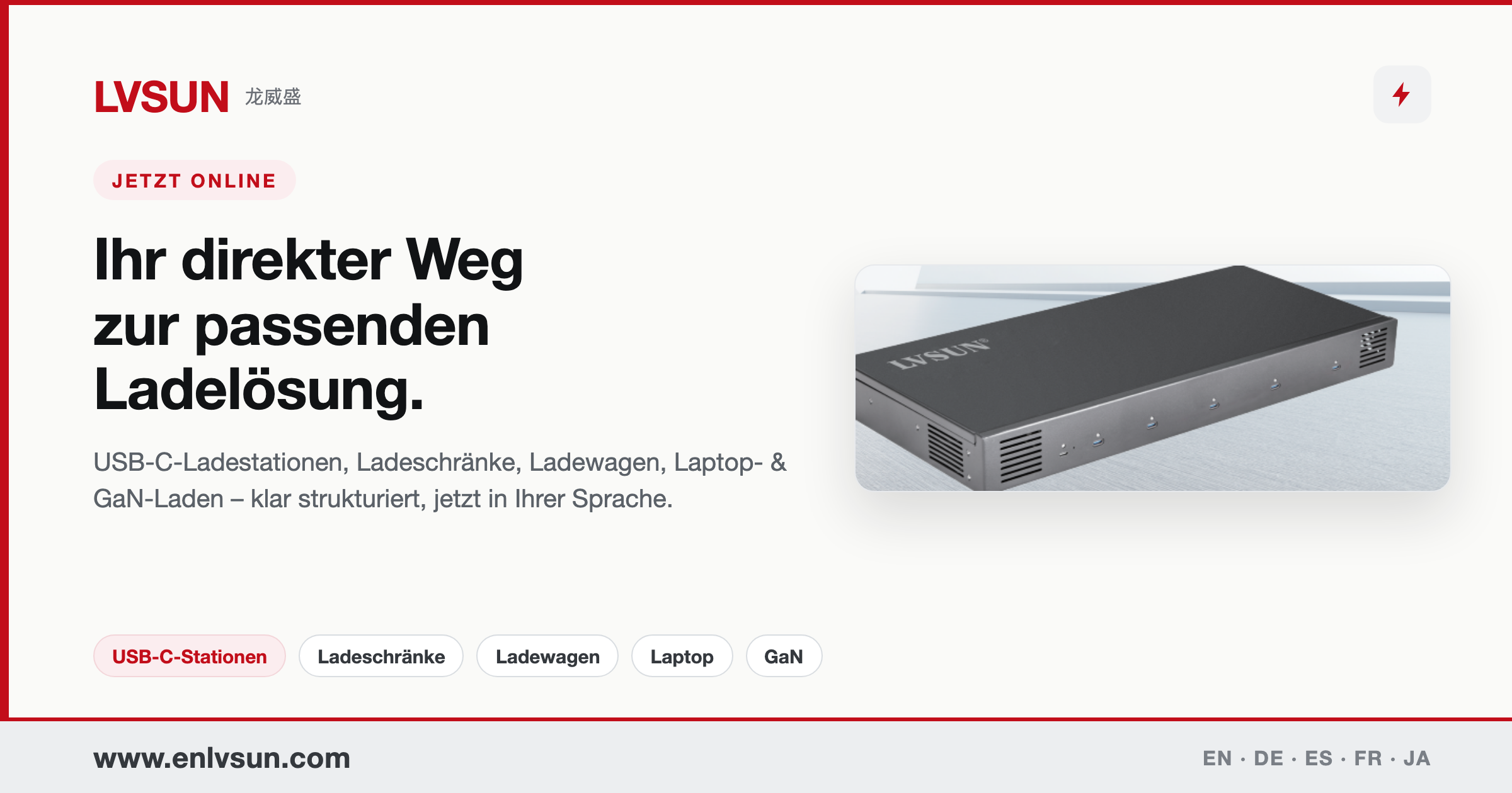 LVSUN 5-Port USB-C Charging Station