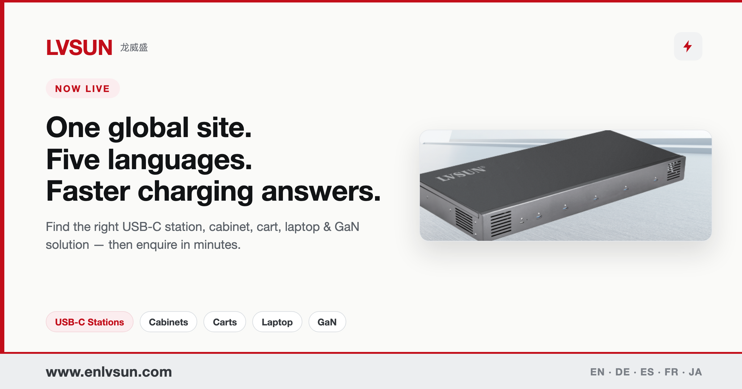 LVSUN 5-Port USB-C Charging Station
