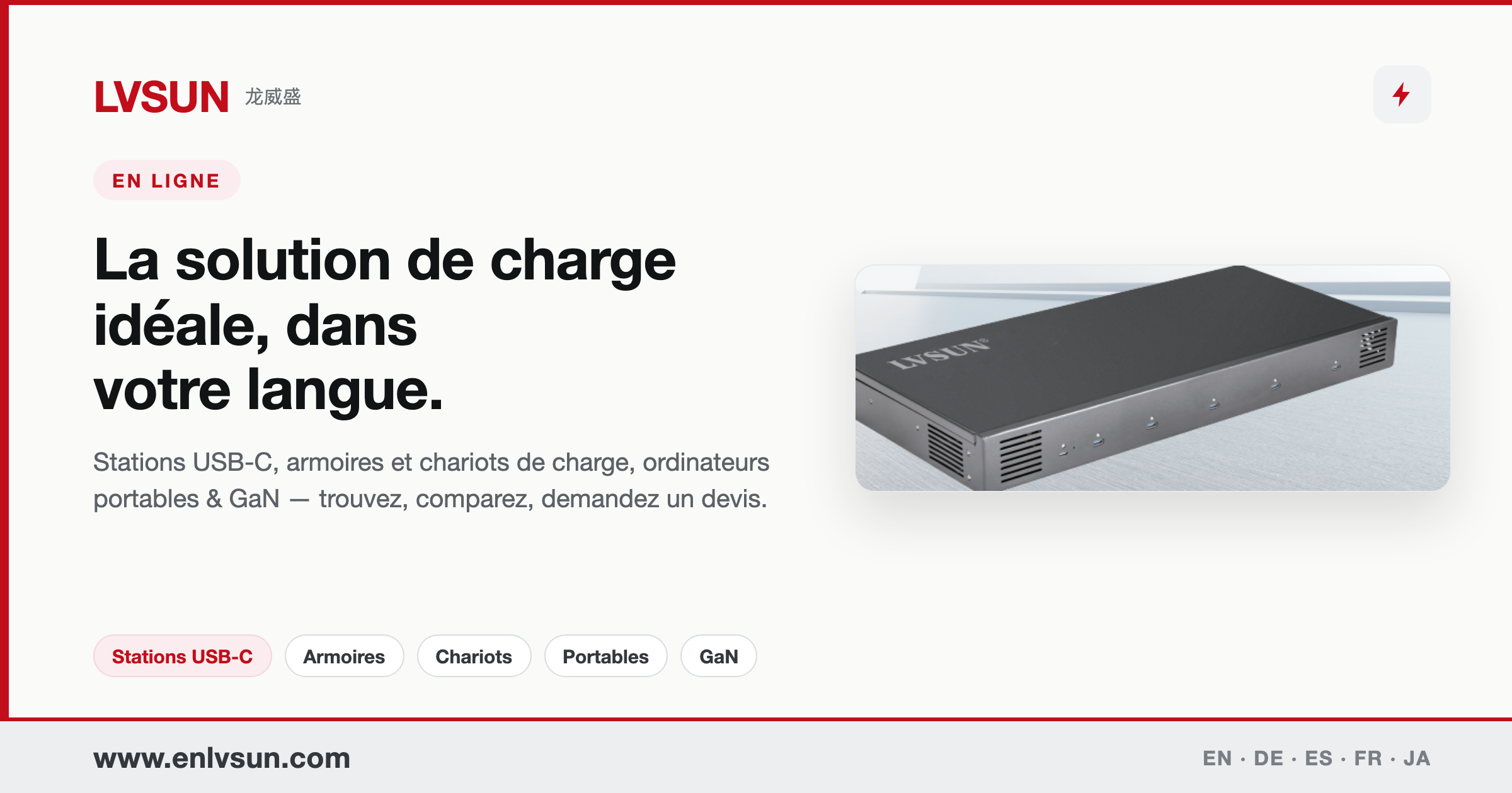 LVSUN 5-Port USB-C Charging Station