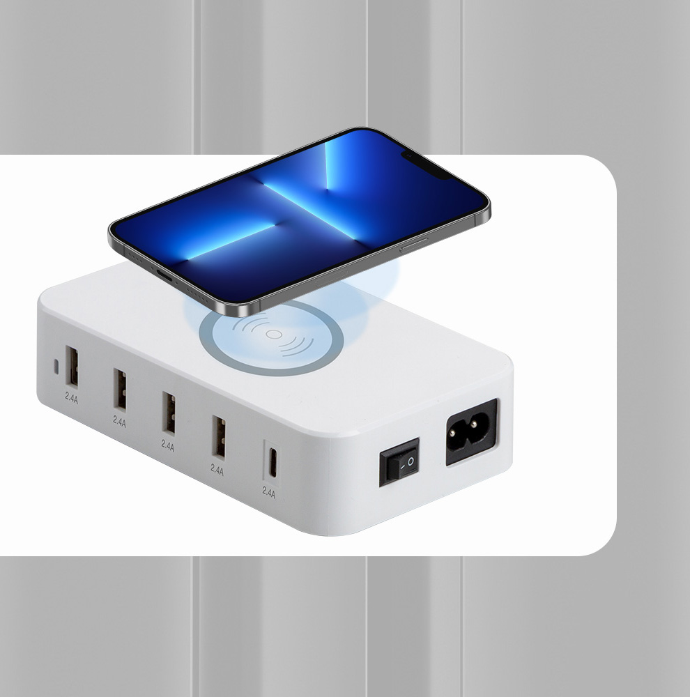 thumbnail image 2 of Techlink ReCharge 5-Port USB Hub Wall Charger - White (Open Box - Like New) 2 of 5