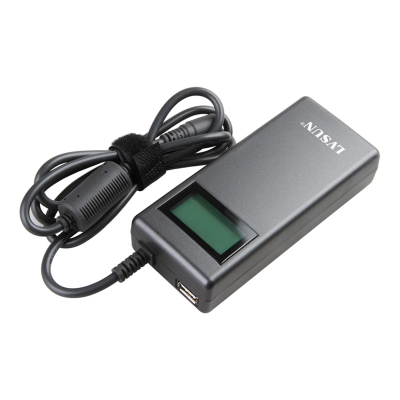 90W Universal LCD Display Laptop Charger with USB Port