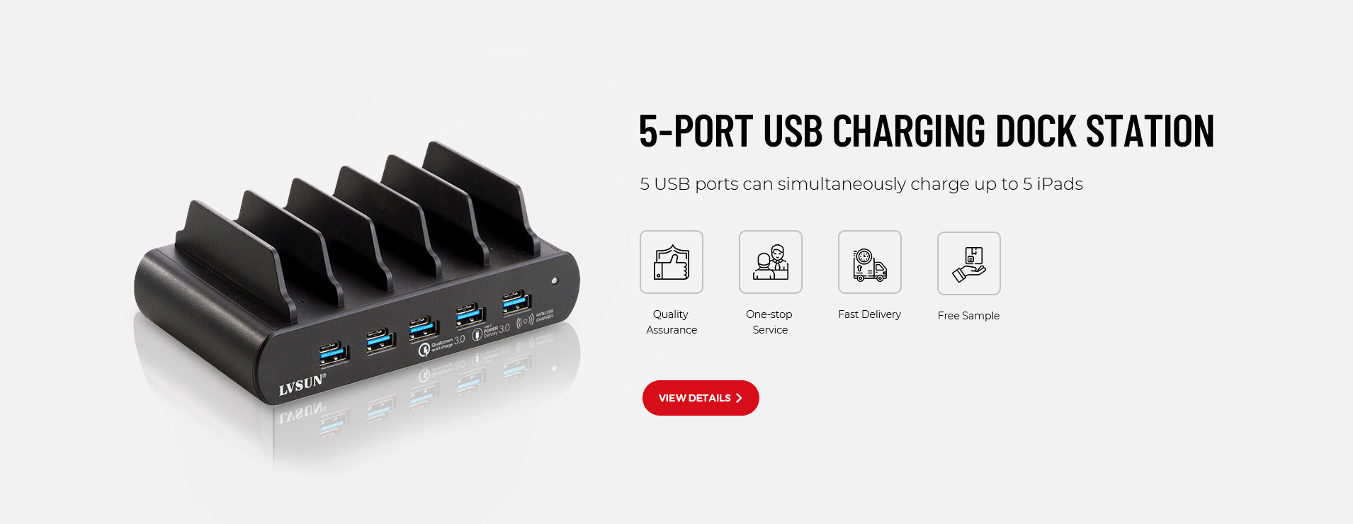 5-Port USB Charging Dock Station