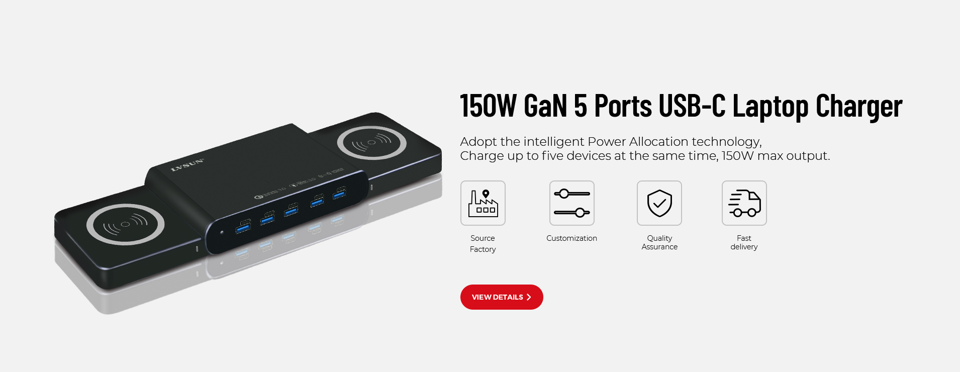 150W GaN Ports USB-C Laptop Charger