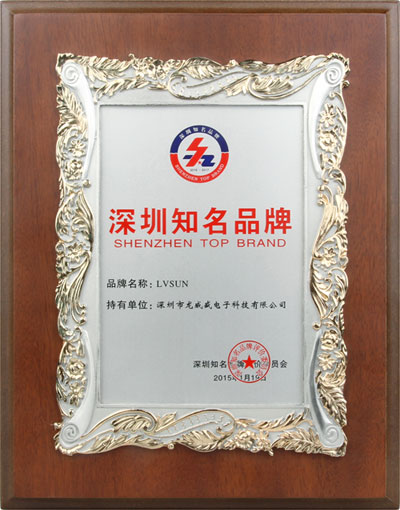 LVSUN second won Shenzhen Top Brand